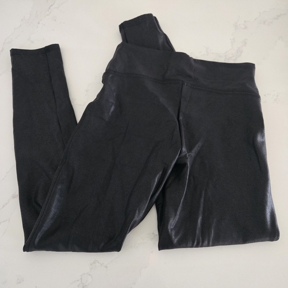 Spanx Faux Leather High Waisted Black Leggings Full Length Women's Size Large - Picture 5 of 6